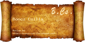 Boncz Csilla névjegykártya