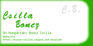 csilla boncz business card